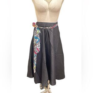 NWT Chic Black Belted Long Skirt by Flint & Moss